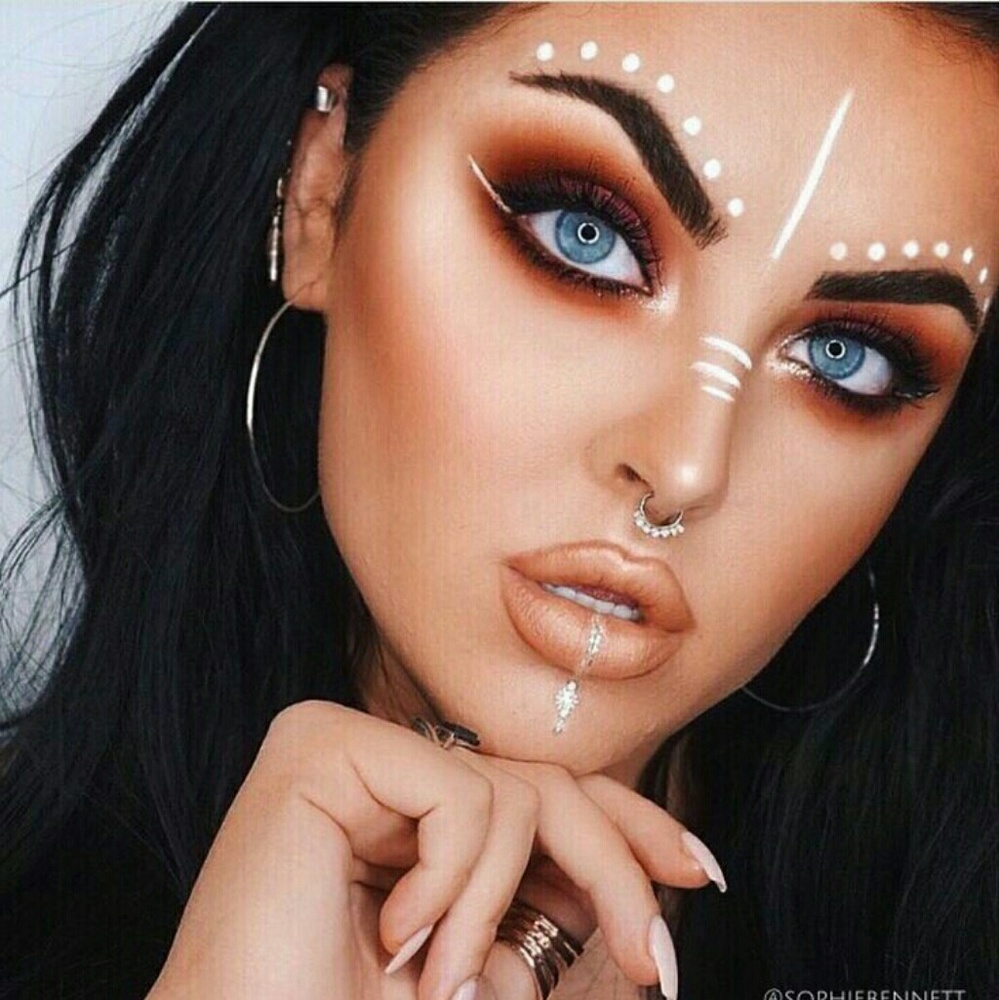 Gold temporary face tattoo
